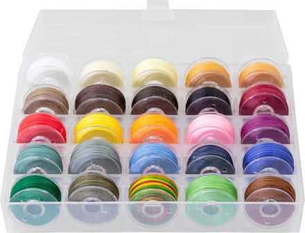 Set - Waxkoord Polyester (0.65 mm) Mix Color (25 x 6 meter)