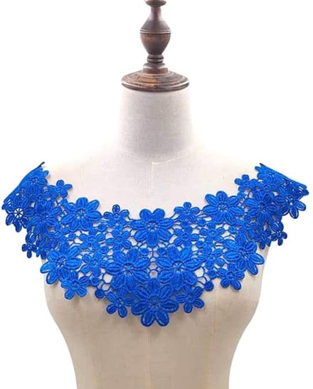 Allecto - Geborduurde bloemen kraag - Elegant kantafwerking - 45 cm