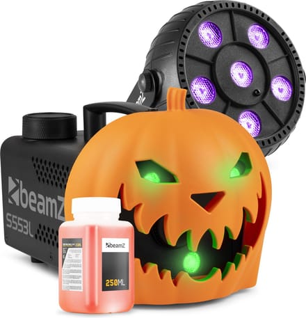 BeamZ Halloween rookmachine partyset - Met opklikbare pompoen - LED blacklight en lichteffecten