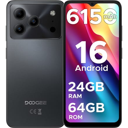 Globale versie DOOGEE Note 56 Smartphone Android 16 6150mAh Batterij 6.56'' Scherm 24GB RAM + 64GB ROM 8MP Camera Mobiele Telefoon 3GB 64GB PLAIN
