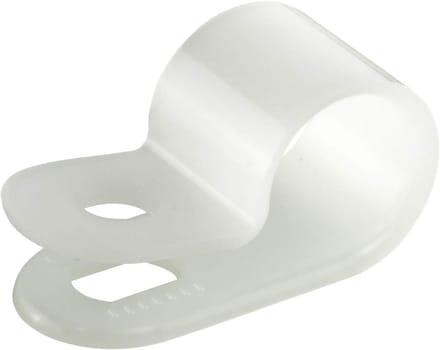 P-clips 100 Pack - 9,5 mm diameter - witte nylon - voor het beveiligen van kabels - ShopVlot