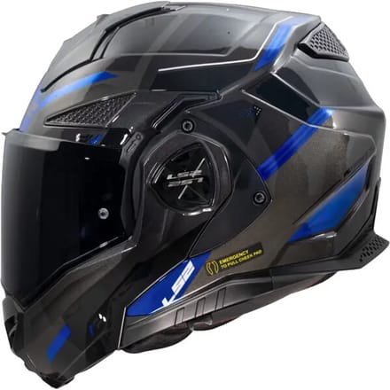 LS2 FF901 Advant X Spectrum Zwart Titanium Blauw Systeemhelm - Helm