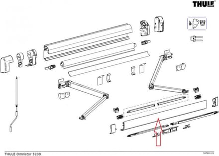 Thule Lead Rail 5200 3.50 Wit