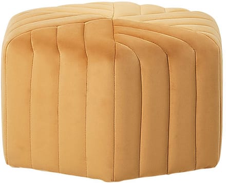 MURIETTA - Poef - Mosterdgeel - 53 cm - Fluweel