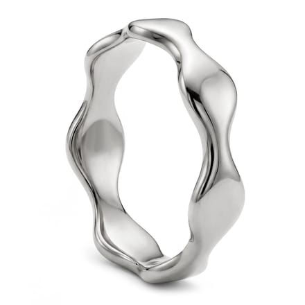 Molten | 6 mm zilverkleurige roestvrijstalen golvende ring