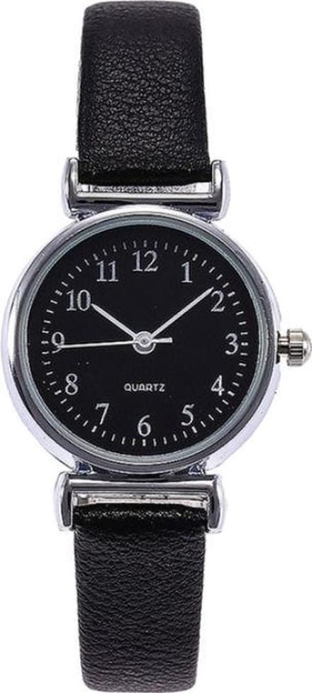 Fako - Horloge - 26mm - Zilverkleurig - Zwart