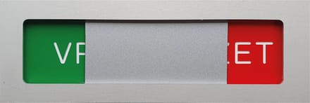 GM-247 30x8cm Schuifbordje aluminium mat groen/rood