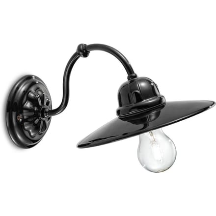 Ferroluce Edoardo wandlamp in RETRO, zwart