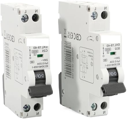 Aardlekschakelaar - Stroomonderbreker - Veilige Elektriciteit - C Curve - 19 mm breed - Wit