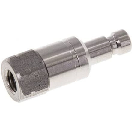 RVS 306L DN 2.7 (Micro) Luchtkoppeling Insteeknippel M5 Binnendraad Double Shut-Off - CLP2-F-SSL-SV-P-5