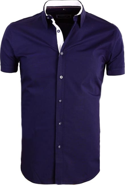 Carisma Overhemd Korte Mouw Effen Blauw 9102 - M