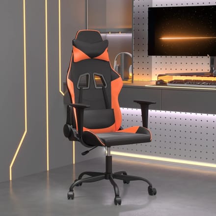 vidaXL - Massage - gamestoel - kunstleer - zwart - en - oranje