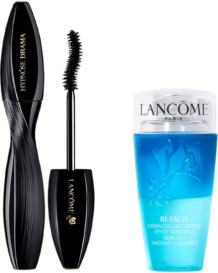 Lancôme 2-Step Wimper Routine Mascara | Make Up Remover - Hypnose Drama Mascara Zwart & Bi-Facil Oog Make-up Remover 75ml