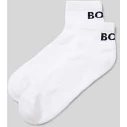 BOSS logo sportsokken (2-pack) - heren enkelsokken - wit