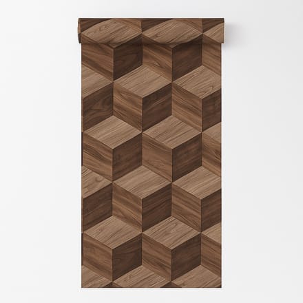 Dutch Wallcoverings - Vliesbehang - Renaissance - Natural Cube Brown - RE521094