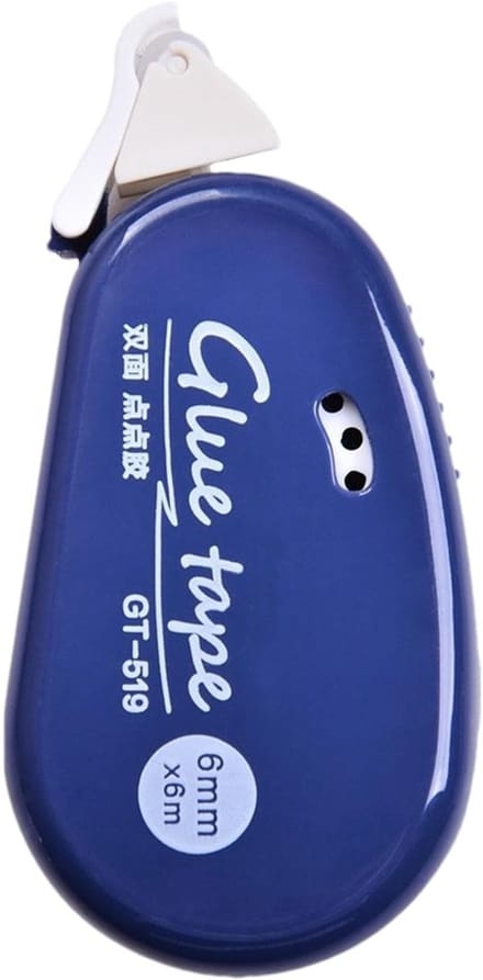 Lijmroller Dubbelzijdig - Kleeftape Rol - Hobby Projecten - Sterke Hechting - 12.7 x 5.8 cm - Blauw