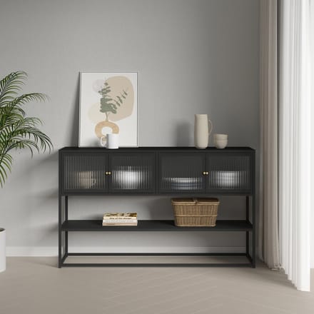 Sideboard Säkylä 150x38x90 cm zwart [en.casa]