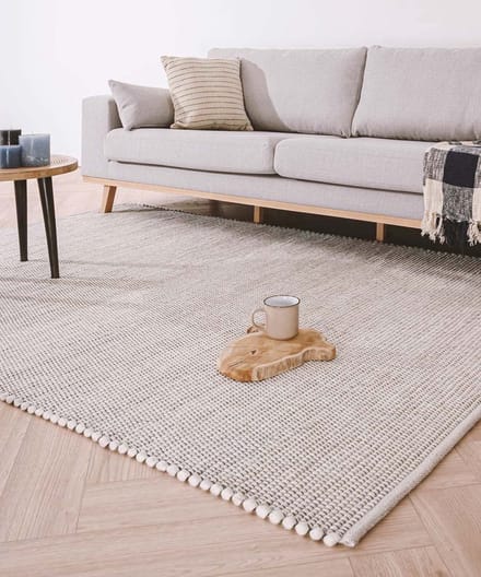 Wollen vloerkleed - Lett wit 250x340