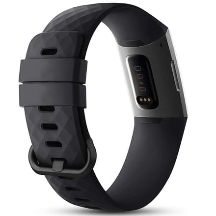 Siliconen bandje - Geschikt voor Fitbit Charge 3/ Charge 4 - Zwart