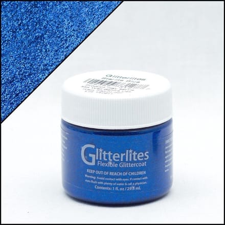 Angelus Glitterlites - Blauw - 29,5 ml Glitter verf voor leer (Startlite Blue)