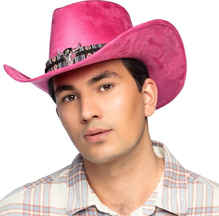 Boland - Hoed cowboy Django roze - 59 - Volwassenen - Unisex - Cowboy - Indiaan