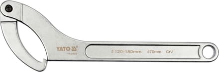 Yato - Verstelbare Haaksleutel - 120-180mm - CrV Staal - Mat Chromen Afwerking