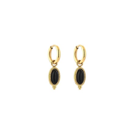 Bijoutheek Oorhangers Tribal Dots Black