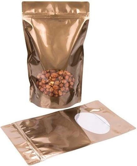 Stazakken Brons met ovaal Venster 17x9x28,5cm | 340 gram (100 stuks)
