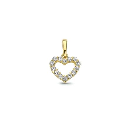 9K Geelgouden 9k hanger hart zirkonia 8 mm - 8000276