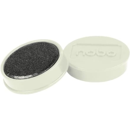 Nobo Magnetische Whiteboard Magneten, pak van 10 stuks, 38mm Gekleurde Magneten Wit