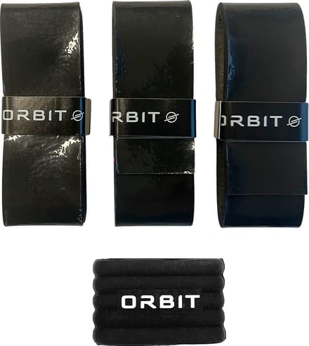 Orbit Padel Zwarte Overgrip - Padelracket - padel - 3 stuks inclusief rubberen ring