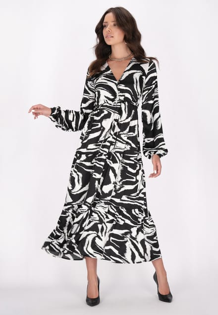 Faina Jurk Dames zwart en wit