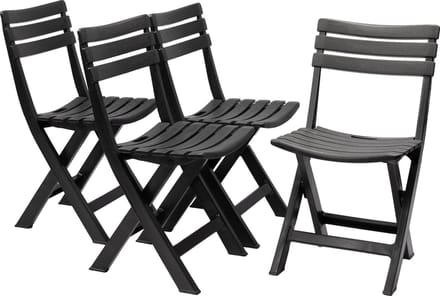 MaxxGarden Tuinstoel - klapstoel camping 41cm - 4 stuks - zwart