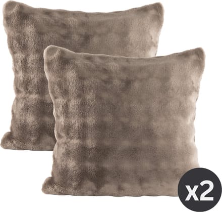 Tiseco - Kussen WAVE (gevuld) - SET/2 - fleece - 45x45 cm, taupe