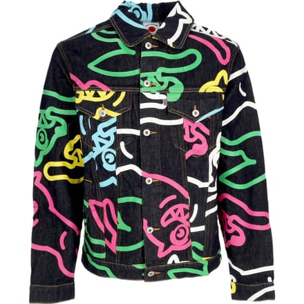 Mannen Jeans Running Dog Denim Jacket Zwart/meerdere