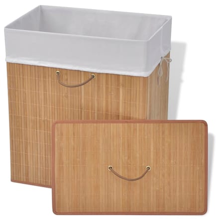 vidaXL - Wasmand - rechthoekig - bamboe - natuurlijk