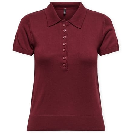 Polo Shirt Korte Mouw Only Polo Catherine - Cabernet