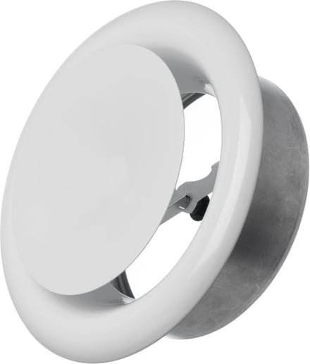 Wit Metaal Anemostaat Ø 125 mm - Rond Ventilatieventiel met Montagering