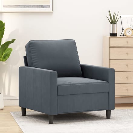 vidaXL - Fauteuil - 60 - cm - fluweel - donkergrijs