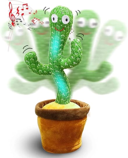 Dansende Cactus - Interactief Speelgoed - Kinderentertainment - Herhaalt Zinnen - 34 cm Hoog - Groen