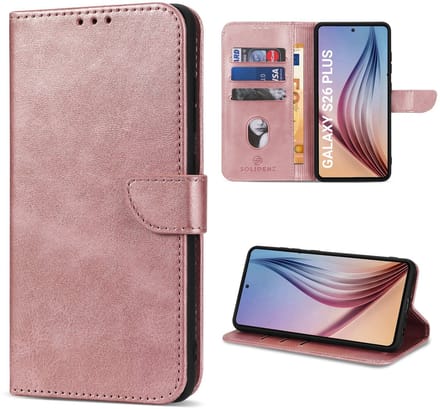 Solidenz hoesje - Geschikt voor Samsung Galaxy S26 Plus - Bookcase - Roségoud