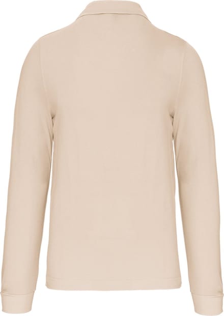 Herenpoloshirt met knopen en lange mouwen Light Sand - L