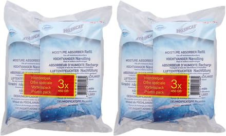 Washcat Vochtvanger navulling - - Navulzak - Voordeelverpakking - 9 x 450 gr