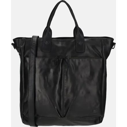 Bear Design Vera Leren Handtas met 14 inch Laptopvak - Zwart