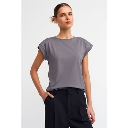 Dames Katoenen T-shirt met Ronde Hals