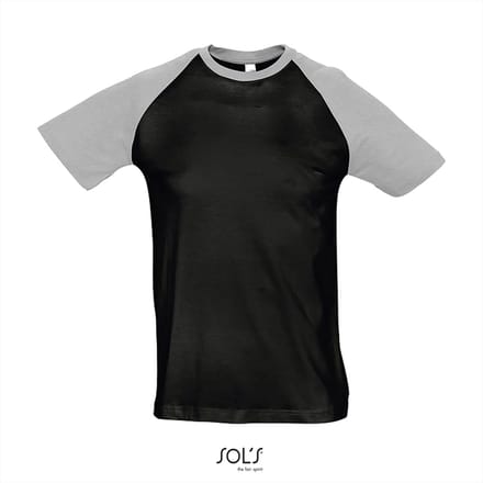 SOL'S Raglan T-Shirt Funky 150 L140 - Black/Grey Melange - M