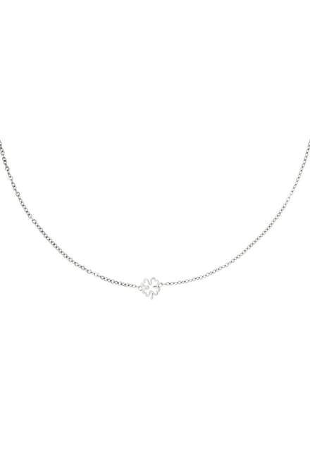 Ketting open klaver - Zilver - Stainless Steel - 37cm + 5cm