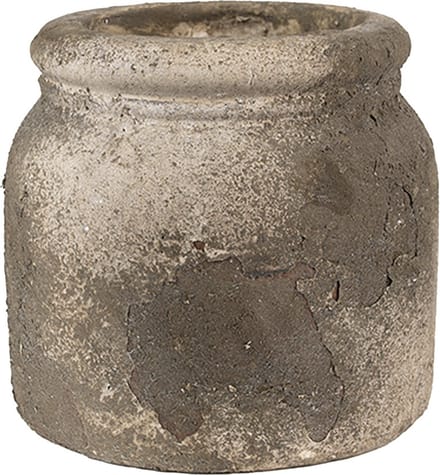 Clayre & Eef Bloempot Ø 17x16 cm Grijs Beige Terracotta