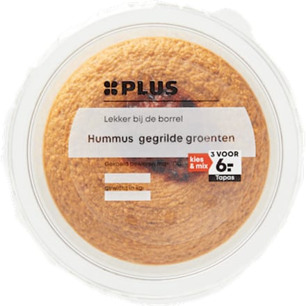 Hummus gegrilde groenten