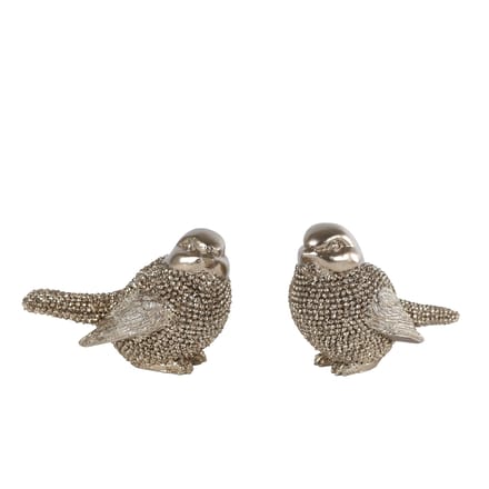 Sculptuur Vogeltje goud 2 assorti 8x4,5x5cm